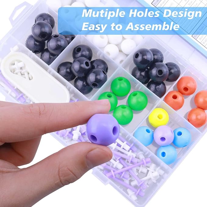 Chemistry Molecular Model Kit (136 Pcs) for Student and Teacher,Organic and Inorganic Chemistry Learning Set,Motivate Enthusiasm for Learning Chemistry and Raising Space Imagination