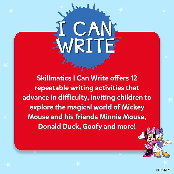 Skillmatics I Can Write – Mickey Mouse, Preschool Learning Activity Book | Disney Junior, Reusable Write and Wipe Mats, Educational Game, Montessori Gift for Toddlers & Preschoolers, Ages 3, 4, 5, 6