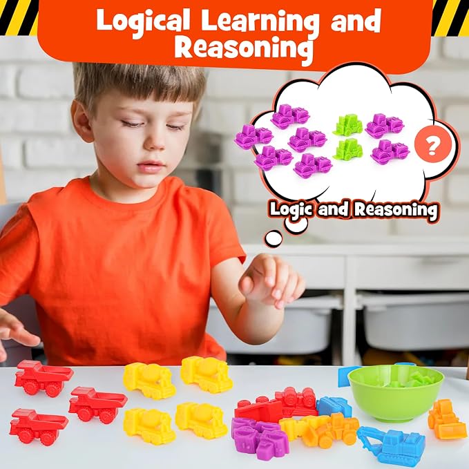Counting Transportation Color Sorting Toys for Kids,Montessori STEM Sensory Preschool Educational Activities Learning Fine Motor Sorting Matching Games for Kids Boys Girls Ages 3+