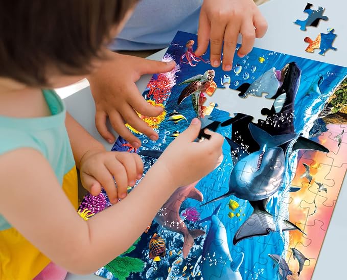 100 Piece Puzzles for Kids Ages 4-6 6-8 Year Old - Underwater World | Kids Puzzles Ages 5-8, Jigsaw Puzzle for Adults Toddler Children, Birthday Gifts for Boys & Girls, Learning Educational Toys
