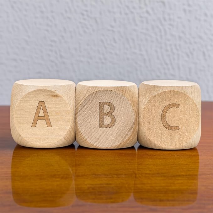 20 Pcs Blank Wooden Dice, 2 inch Unfinished Square Blocks, Blank 6 Sided Wood Cubes with Rounded Corners for Building Blocks, DIY Craft Projects, Party Supplies