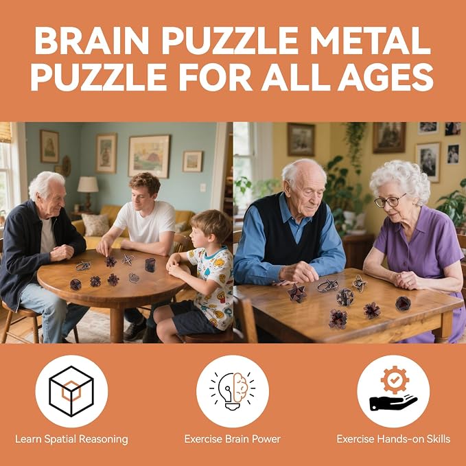 Mytothfy Brain Teaser Puzzles for Adults Teens Kids, 3D Puzzle Game Toys | 8 Pcs Wooden Unlock Interlocking Puzzle for Adults Teens Kids, IQ Education Smart Toys, Train Family Games Party Favor
