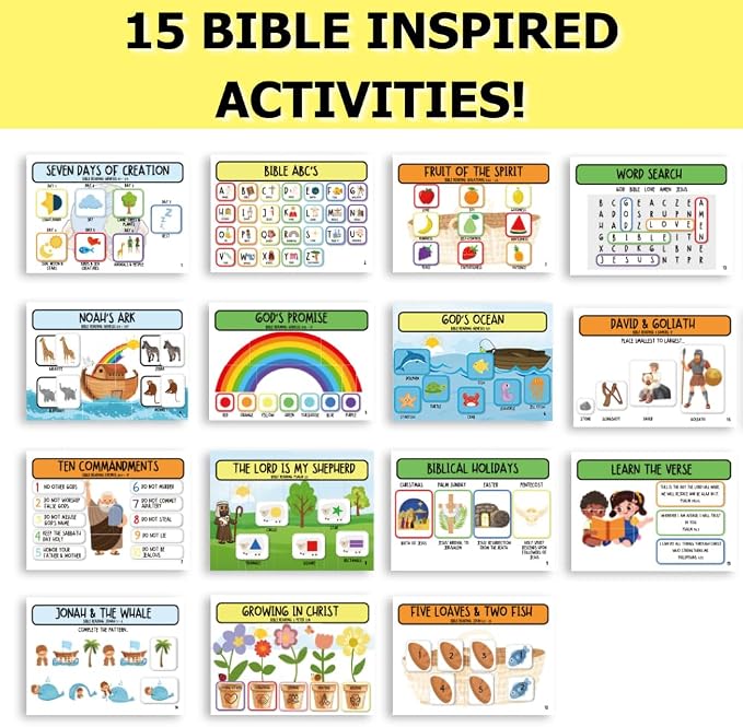 Bible Busy Book for Toddlers Ages 3 and Up - Montessori Sensory Toys Busy Board Homeschool Preschool Learning Activities - Gifts for 3 Year Old Boys - 4 Year Old Girls Birthday Gifts Easter Baptism
