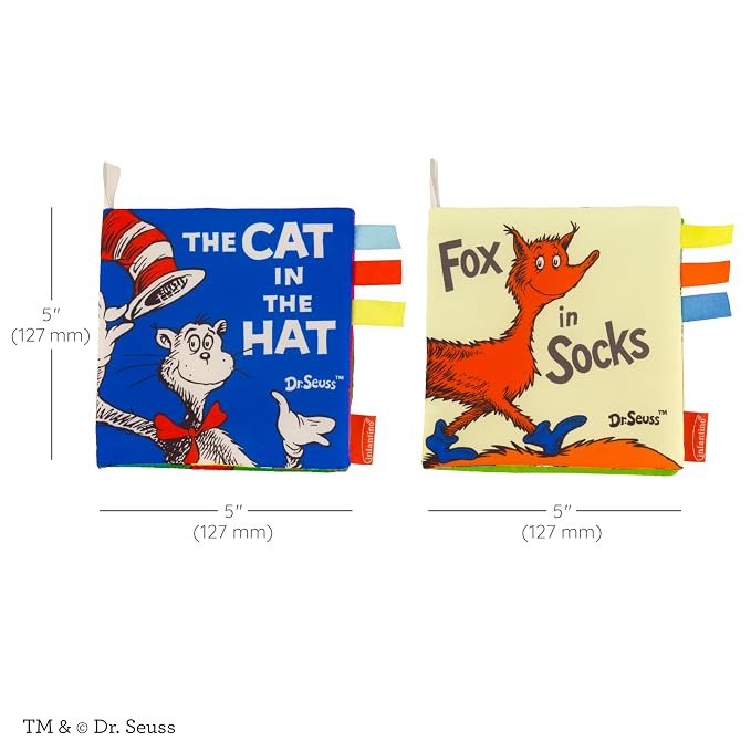 Infantino Soft Activity Books Dr. Seuss Cat in the Hat & Fox Socks, 2-Pack