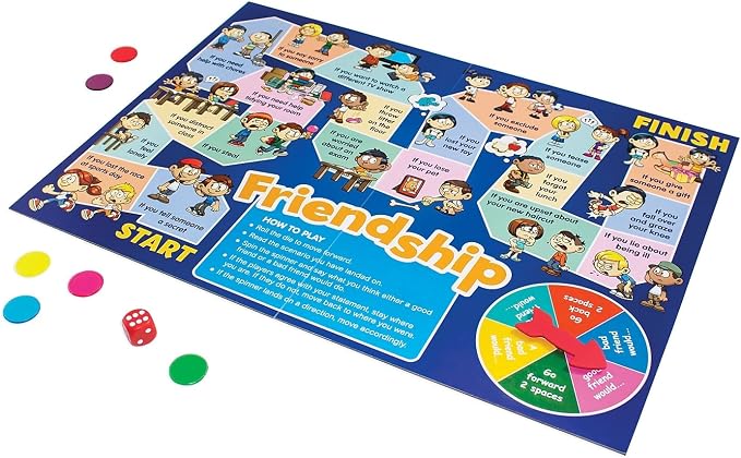 Junior Learning Social Skills Board Games, 4 Games, Ages 5-8, Empathy & Manners, Grade 1-2