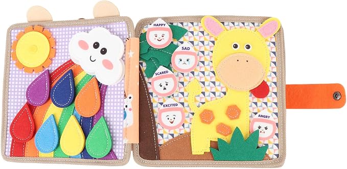 Felt Activity Book for Toddlers Educational Sensory Quiet Travel Toy Soft Fabric Interactive Pages Fine Motor Skills Learning 2 3 Year Olds