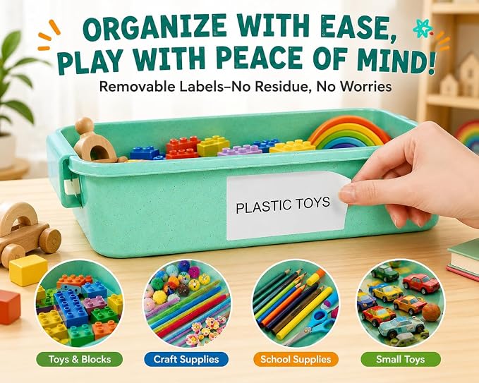 Carolart 3 Pack 12.8 Inch Wheat straw Plastic Storage Bins, Stackable | 40% wheat straw blend containers with lids for sand toy storage, classroom supplies, crafts, toys and homeschool use