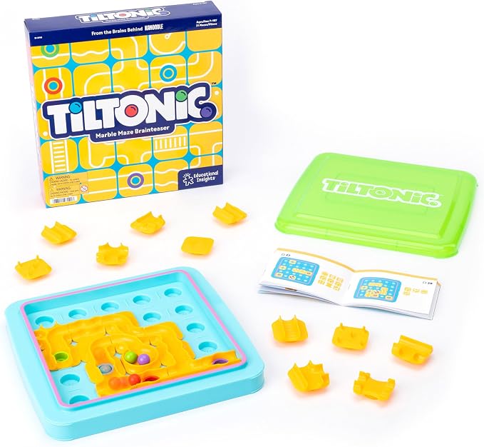 Educational Insights Tiltonic Marble Maze - Marble Circuit Board for Kids, Brain Teasers for Kids 8-12, 3D Maze Puzzle, Single Player Puzzle Games, Logic-Building STEM Board Games