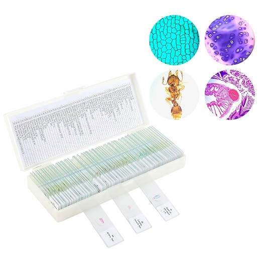 60 Microscope Slides with Specimens,Prepared Microscope Slides for Kids,Glass Slides for Microscope,Prepared Slides for Kids Microscope,Microscope Slide Preparation Kit for Biology Science Classes