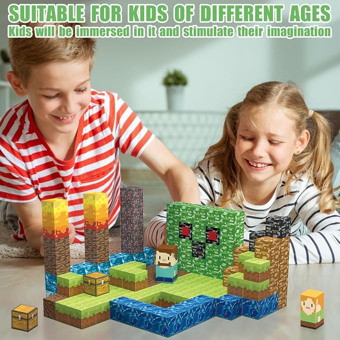Magnetic Blocks for Kids 3+, Magnetic Building Blocks Cubes Tiles 160PCS | 1 inch magnet cubes STEM construction toys, educational creativity & screen-free, birthday gift for boys girls age 4 5 6 8