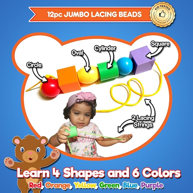 Twist & Lace Beads n Bolts - Match, Sort, Count & Play with 24pc + eBook