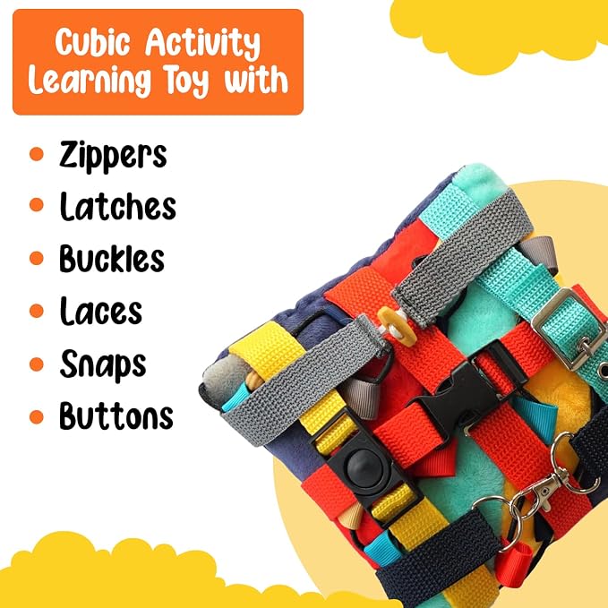 Buckle Pillow Sensory Toy, Fine Motor Skills Plush for Therapy and Play