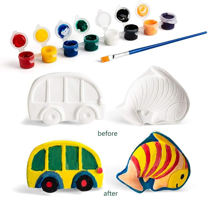 KODATEK Arts and Crafts for Kids 4-6, 80 Piece Kids Paint Kit Art Set | Ceramic Painting Kit, Easter Craft Activities Kits, Creative Art Activity Gift Toys for Boys Girls