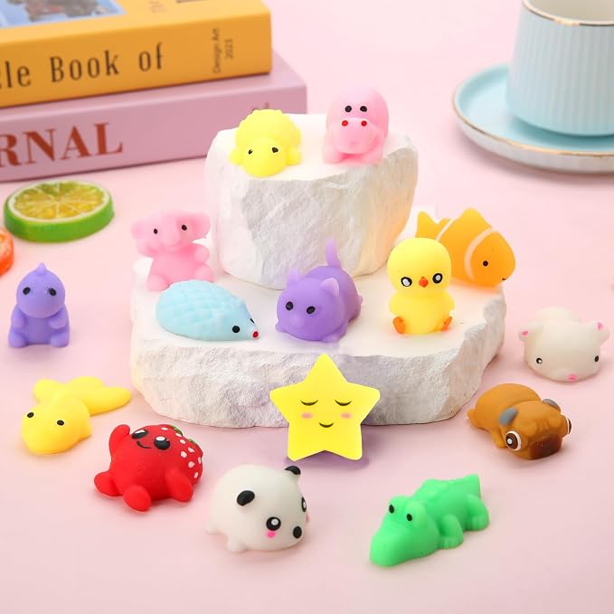 120 Pack Mochi Squishy Toys, Kawaii Mini Squishies Party Favors for Kids | Stress Relief Fidget Sensory Toys, Treasure Box Toy Classroom Prizes, Birthday Xmas Gift Easter Pinata Goodie Bag Stuffers