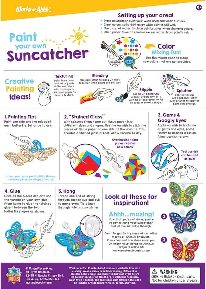 Craft Set - Suncatcher Classic Wood Paint Kit - Premium Quality, Educational, and Fun Activity for Kids and Families - Great Gift Idea for Holidays, Birthdays, and Everyday Playtime