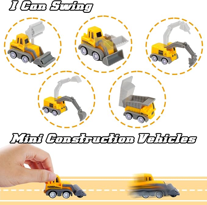 Sand Construction Kit - Play Sand Art Kit with 7 Construction Truck, 2lbs Magic Sand, Castle Molds, Crane, Worker Figures and Road Signs, Construction Sensory Bin for Preschool Learning for kids 3+