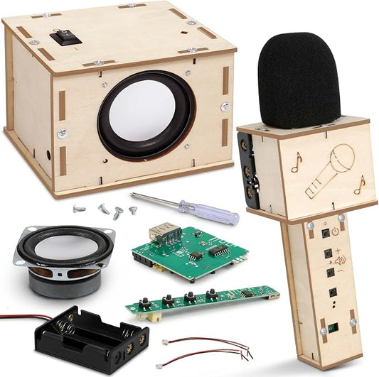 Stem Projects Karaoke Machine Toys for Boys Age 8-12 12-14 Science Kit Building Own Bluetooth Speaker & Microphone DIY Electronics Kit for Kids Kid 9-12 Boy Toys Birthday Gift 8 9 10 11 13 Teen Girl