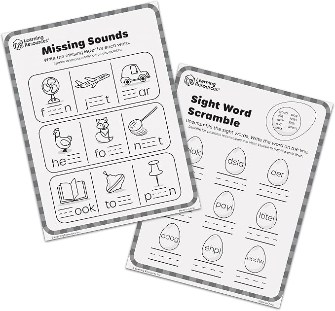 Learning Resources Skill Builders! Kindergarten Reading Activity Set - 122 Pieces, Ages 5+, Back to School Essential Materials, Homeschool Supplies