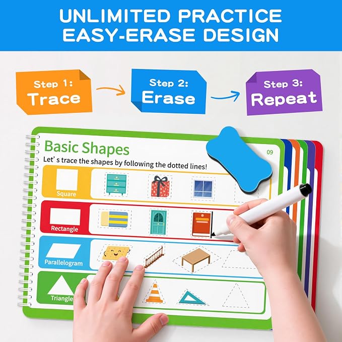 Preschool Learning Activities, Tracing Books for Kids Ages 3+, Toddler Handwriting Practice, Letter Tracing for Kids, Preschool Kindergarten Workbooks 3+, Learning Books for 3+ Years Old