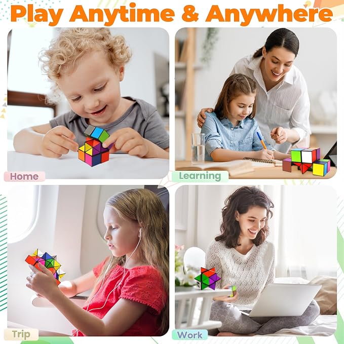 Euclidean Cube Fidget Toys for Kids 2 in 1 Star Cube Magic Cube Puzzle Toys | Fidget Cube for Kids and Adults, Yoshimoto Cube Travel Toy Stress Relief for All Age, Birthday Gifts for Boys Girls Ages 8-12