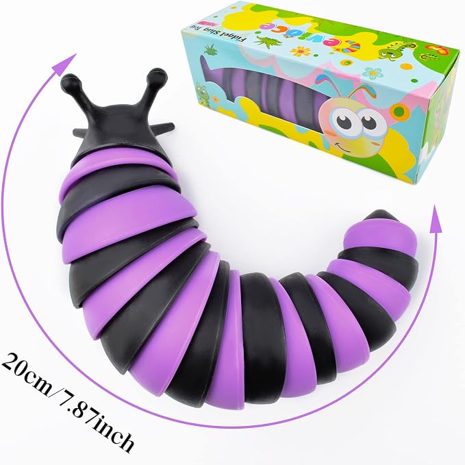 Cevioce Fidget Slug Toy, Sensory Slug Fidget Toy for Kids & Adults, 1 PC Cute Autism Sensory Toys for Autistic Children｜Easter Gifts for Girls Boys Easter Basket Stuffers Gifts for Toddlers Kids