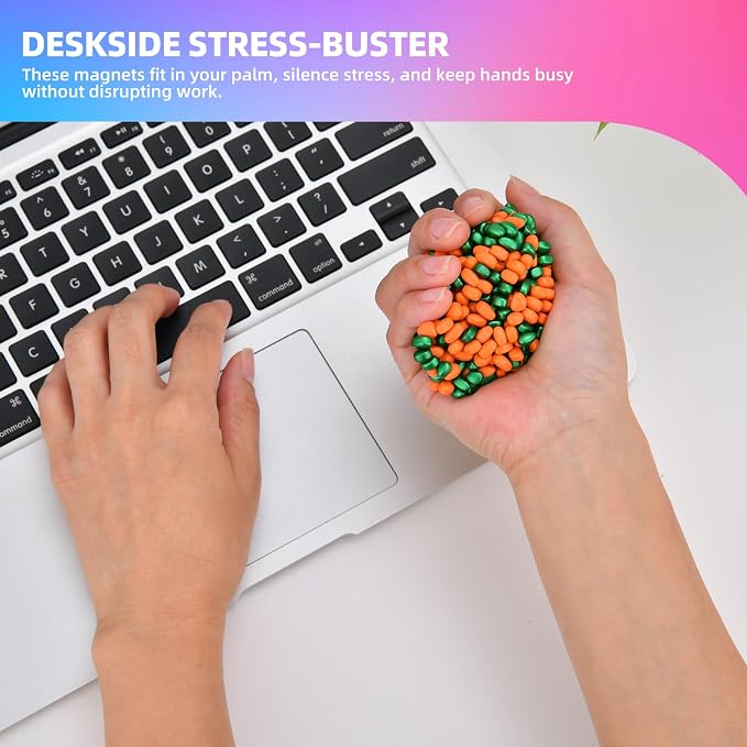 550pcs Fidget Toys Adults,Stress Relief Sensory Toys for Autism ADHD Anxiety,Smooth Ferrite Stones Desk Fidgets Toys,Fidget Toys Gifts