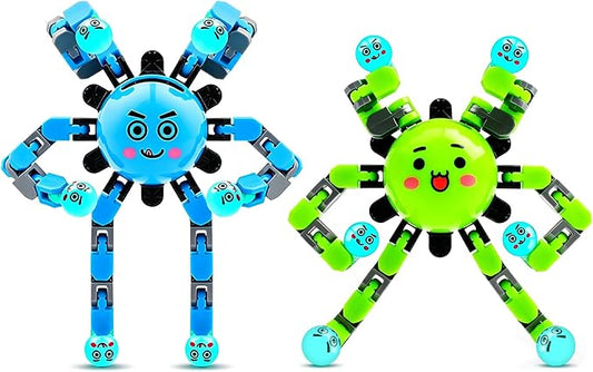 Transformable Fidget Spinner Toys for Kids and Adults,2 Pcs Travel Toys for Boys Girls Sensory Toy ADHD Stress Relief Toy,Party Favors Birthdays Gifts for Teens Road Trip Travel Essentials
