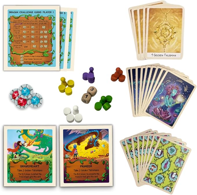 Dragon Hoard Board Game, Fantasy Adventure for Kids and Family, Fight Dragons to Win Gold, Fun and Easy Strategy, Semi-cooperative gameplay, Ideal for Family Game Nights, Ages 8+, 30 mins, 2-5 Players