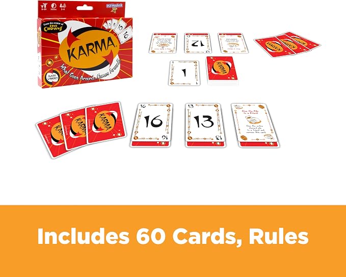 KARMA Playing Cards Game for Kids, Family Games Night, Travel Game | Award Winning, Family Game Night, Travel Games, Playing Cards, Screen-Free, Holiday Game