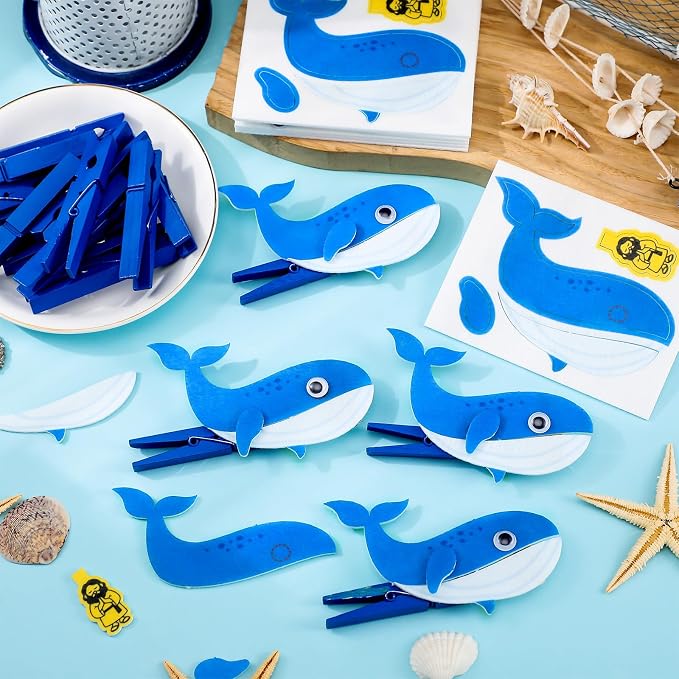 Soulchen 24 Set Jonah and The Whale Craft Kit, DIY Religious Sunday School Vbs Crafts, Make Your Own Jonah and The Whale Kits, Christian Decorations for Kids, Activities Art Supplies