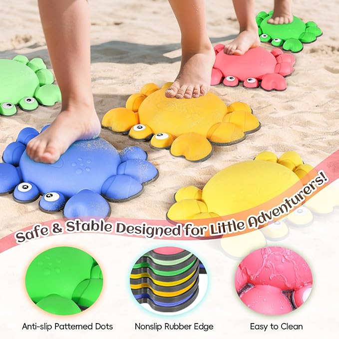 TOPNEW Stepping Stones for Kids, Non-Slip Balance Stepping Stones for Promoting Children's Coordination Skills, Toddler Stepping Stones Obstacle Course for Kids Age 3 4 5 6 7+