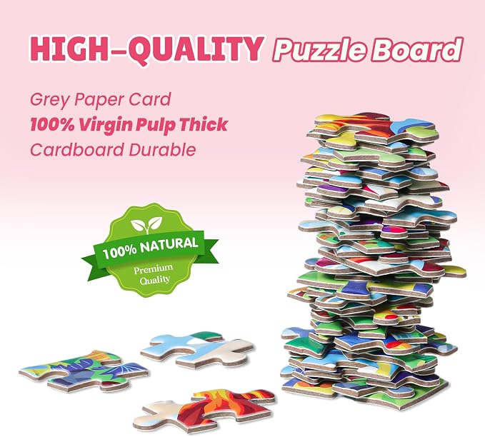 52 Piece Puzzles for Kids Ages 3-5 4-6, Butterfly Jigsaw Puzzles for Girls | Large Floor Puzzles for Kids Ages 3-5, Preschool Learning Educational Toy Gift Birthday and Christmas for Child Boys With Bag