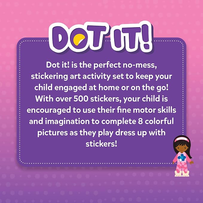 Skillmatics Dot It Sticker Art – Dress Up, Travel Toy, Craft Kit for Kids | 500+ Stickers, Craft Kits, DIY Scrapbooking Activity, Gifts for Toddlers, Boys & Girls Ages 3–7