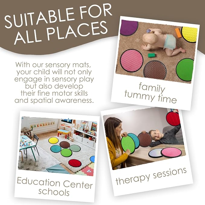 Upgraded 16 Set Sensory Mats, Mixed Colors Sensory Toys for Kids with Autism, Tactile Wall Panel Montessori Toy, Educational Toys for 3 Year Old, Toddler Learning Classroom Supplies Gift(8.3 Inch) | Designed for children with autism and young learners,...