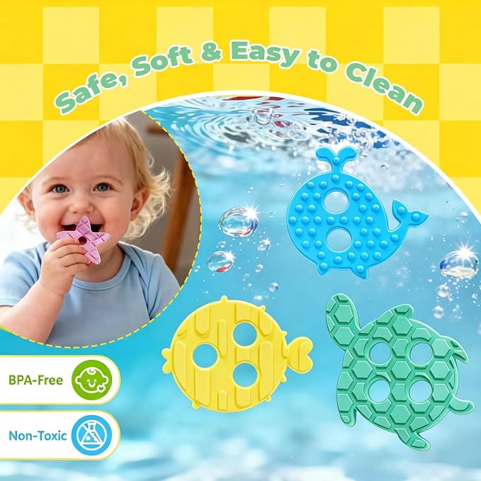 Montessori Toys for 1+ Year Old, Silicone Baby Stacking Shape Color Sorting Toys for Toddlers 1-3, Preschool Learning Activities Toddler Games, 1 2 3 Year Old Girls Boys Birthday Gifts
