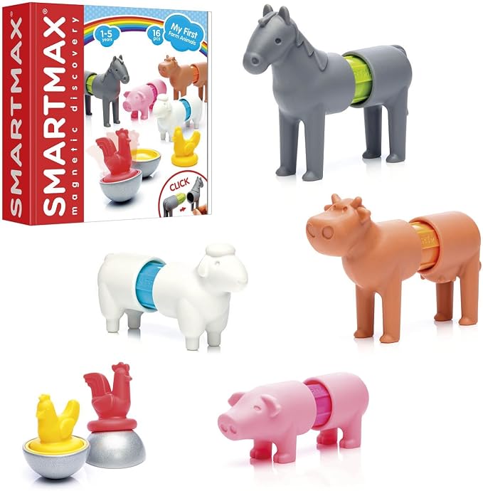 SmartMax My First Farm Animals Magnetic Building Set STEM Learning Toy Ages 1-5