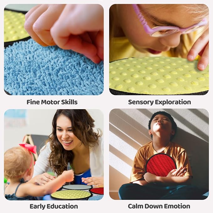 Upgraded 16 Set Sensory Mats, Mixed Colors Sensory Toys for Kids with Autism, Tactile Wall Panel Montessori Toy, Educational Toys for 3 Year Old, Toddler Learning Classroom Supplies Gift(8.3 Inch) | Designed for children with autism and young learners,...