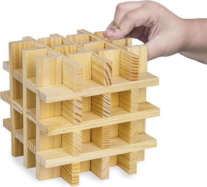 Imagination Generation Constructables! Pine Wood Building Planks, 150 Pieces - Educational Tinker Toys for Kids & Teens - STEM Stacking Blocks for Boys & Girls - Wooden Playset for Learning