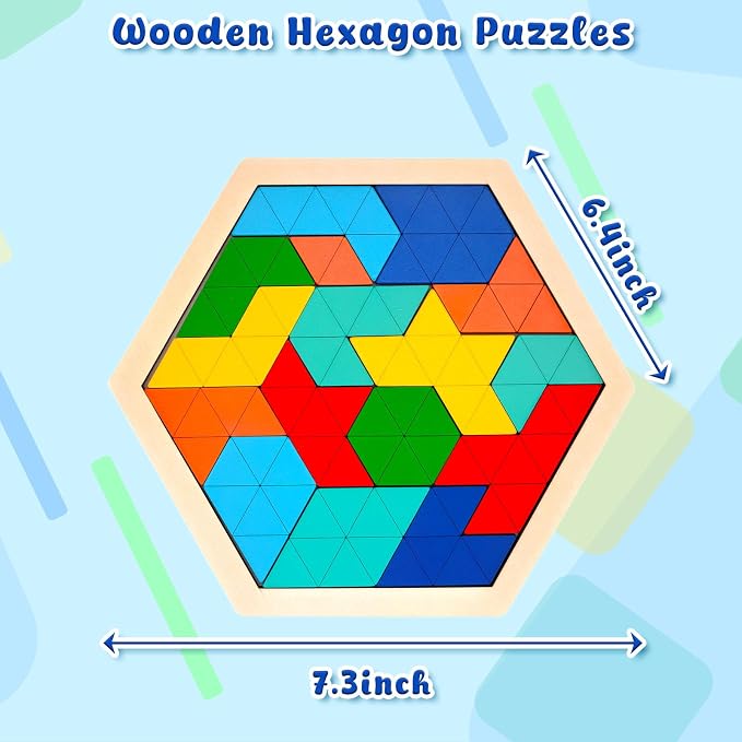3 otters Wooden Puzzles for Kids, Educational Brain Teaser Game, Shape Sorting Board with Guide Book, Montessori Learning Toys (Pack of 2)
