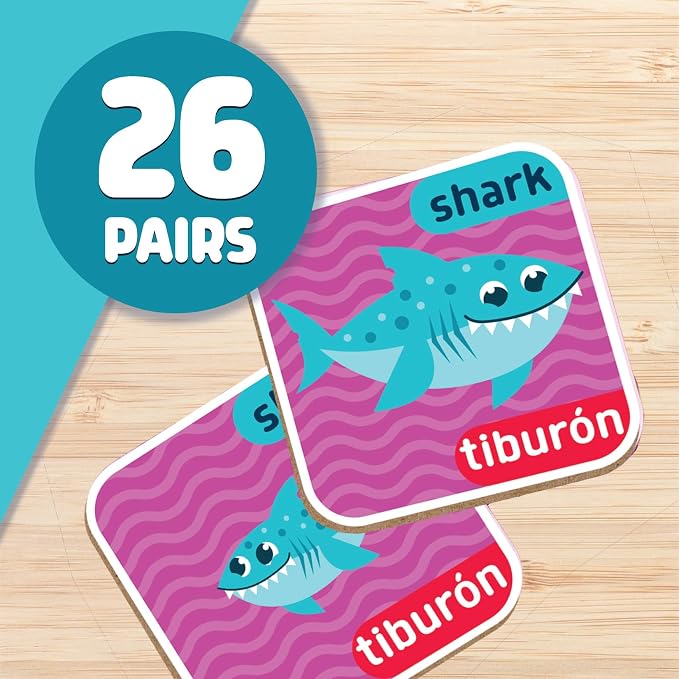 Chuckle & Roar Animals & Babies Memory Matching Game, 52 Tiles, Ages 3+ | Animal Parent-And-Baby Matches, Games for 3 Year Olds, For Road Trips & Flights, Travel Toys for Toddlers 3-5