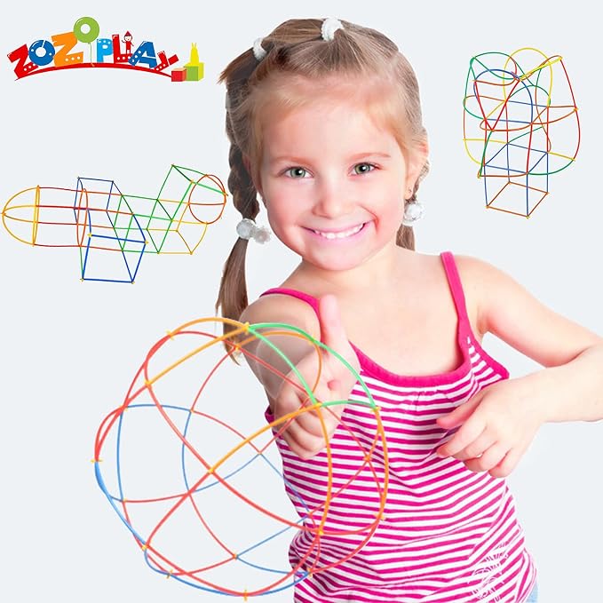 ZOZOPLAY Straw Constructor STEM Building Toys 800 Piece Straws and Connectors Building Sets Colorful Motor Skills Interlocking Plastic Engineering Toys Best Educational Toys Boy & Girl | 800 straws and connectors let kids build cars, rockets, and more ...