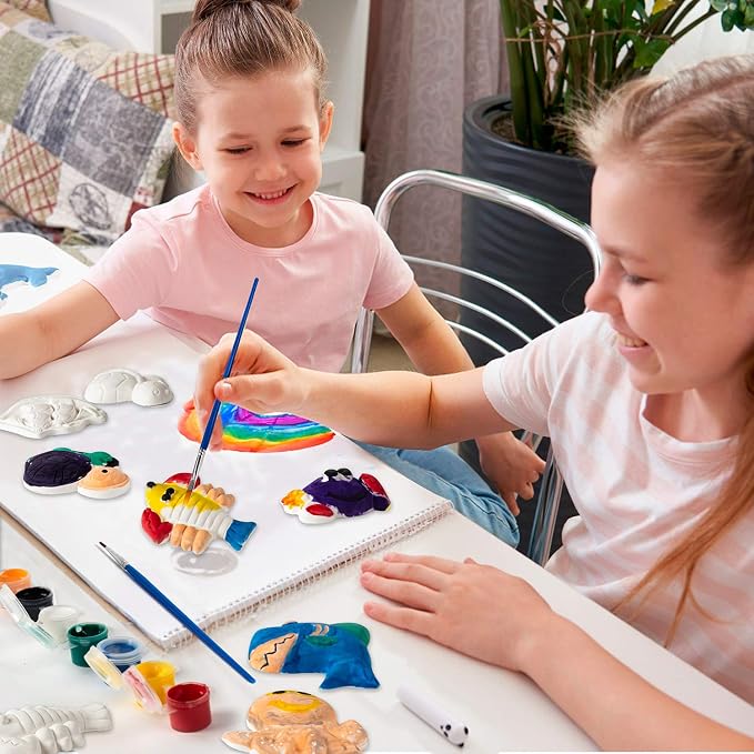 KODATEK Arts and Crafts for Kids 4-6, 80 Piece Kids Paint Kit Art Set | Ceramic Painting Kit, Easter Craft Activities Kits, Creative Art Activity Gift Toys for Boys Girls