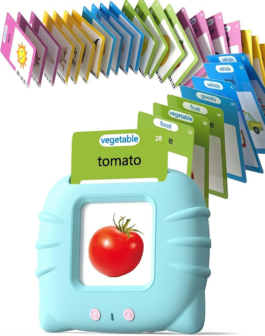 Airbition Talking Flash Cards for Toddlers Ages 1‑4,224 Words English Blue | Montessori Language Learning Toys with 224 Words, Pocket Speech Therapy Toys, Sensory Learning Kit, Educational Toys for Kids