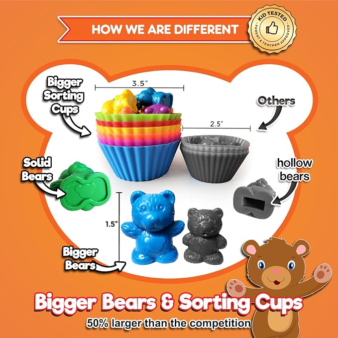 Cute & Cuddly Counting Bears - Sort, Count, Match & Play with 48pc + eBook | Sort, Count, Match & Play, 48pc, eBook