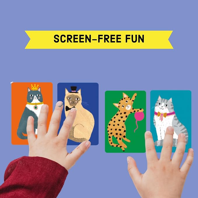 Mudpuppy - Old Meow! Card Games for Kids | Ages 4+, Kids Version of Old Maid, Ideal for 3-4 Players, Cat Themed, Family Fun, Screen-Free Play, FSC Certified