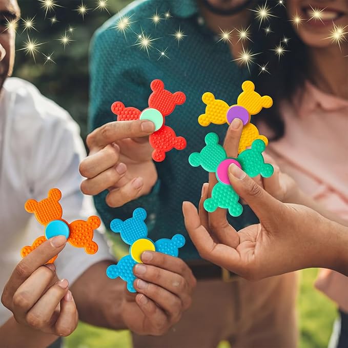 8PCS Silicone Fidget Spinners,Sensory Toys for Kids and Adults,Worry Stones for Anxiety,Quite Fidget Toys for Classroom, Prizes in Bulk for School, Classroom Prizes,Treasure Box Toys