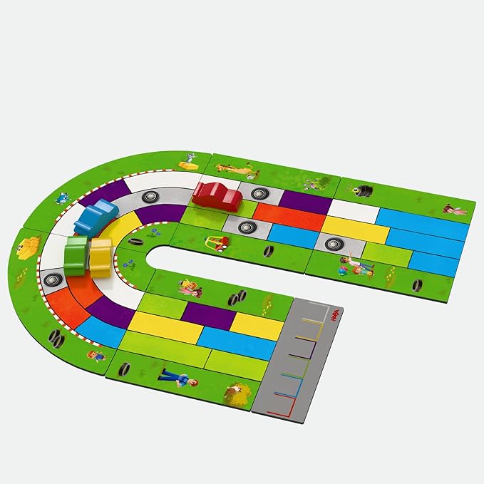 HABA Monza Car Racing Board Game for Kids, Color Matching Strategy Game, Ages 5+