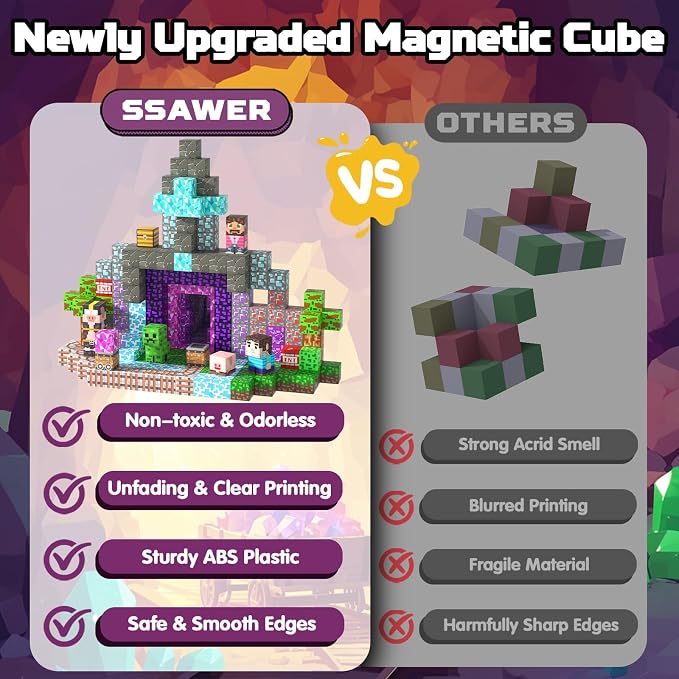 Magnetic Blocks, 150PCS Light Up Building Cube Toys Gifts for Kids | Magnetic Cubes, 0.8 inches Building Blocks, 1PCS Light Up Blocks, STEM Toys Christmas Birthday Gifts for Kids Boys Girls