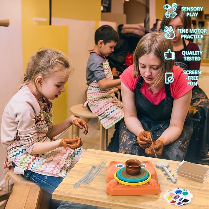 Aujazyble Pottery Wheel for Kids - Complete Pottery Painting Kit Crafts Toy | Art Supplies Arts and Crafts for Girls Boy Kids Toy, Birthday Halloween Christmas Gift for Kids Ages 6 7 8 9 10 11 12+, Dog