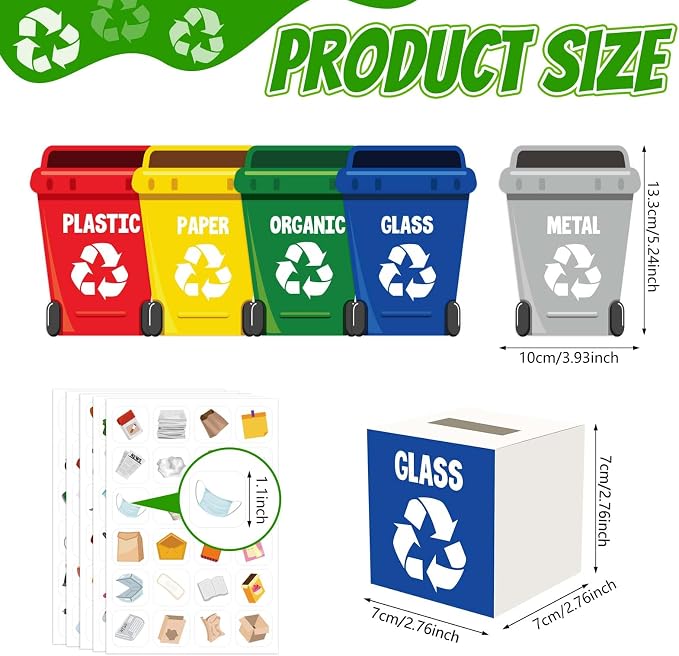Cinrobiye Earth Day Recycling Sorting Game Learn to Recycle Activity Set Garbage Sorting Educational Game Classroom Recycling Activity Bulletin Board Decorations Earth Day Craft Kit